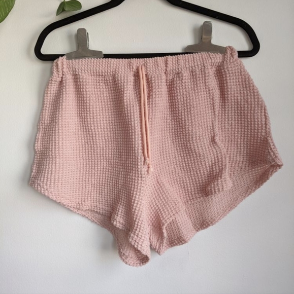 SHEIN pink waffle knit top & shorts lounge set L - Picture 3 of 4